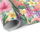 Papier Cadeau Flamants roses  (Coin rond)