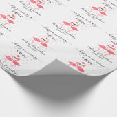 Papier Cadeau Flamants roses amoureux (Coin)