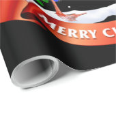 Papier Cadeau Flamants roses de Noël Classique (Coin rond)