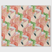 Papier Cadeau Flamants roses de Noël rose tropicale Santa Hat (Plat)