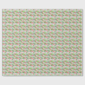 Papier Cadeau Flamants roses Et Rayures (Plat)