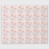 Papier Cadeau Flamants roses Pink Trio 2 Papier d'emballage text (Plat)