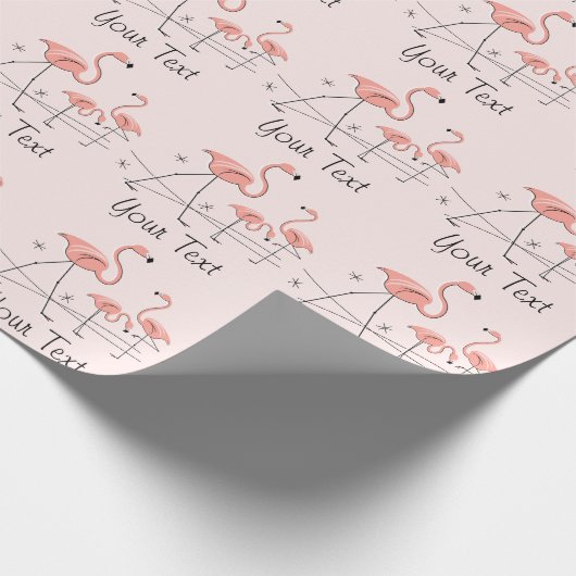 Papier Cadeau Flamants roses Pink Trio 2 Papier d'emballage text (Coin)