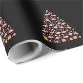 Papier Cadeau Flamants roses roses Noël Arbre de Noël Fête Noël (Coin rond)