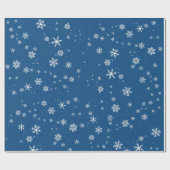 Papier Cadeau Flambeau de neige Bleu Neige hiver Noël (Plat)