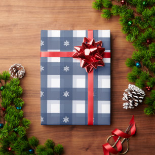 Papier Cadeau Flambeaux blancs en vichy plaid traditionnels