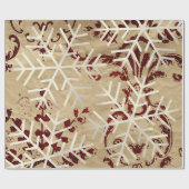 Papier Cadeau Flambeaux de Noël Joyeux Noël Kraft Rouge (Plat)