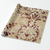 Papier Cadeau Flambeaux de Noël Joyeux Noël Kraft Rouge (Déroulé)