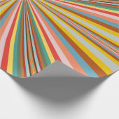 Papier Cadeau Flambée Colorée De Rayures Rétro (Coin)