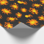 Papier Cadeau Flames et Fireballs en noir (Coin)