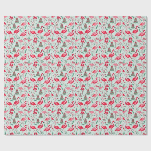 Papier Cadeau Flamingo christmas (Plat)
