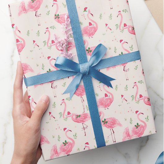 Papier Cadeau Flamingo Noël 