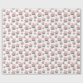 Papier Cadeau Flamingo Noël Tropical (Plat)