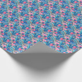 Papier Cadeau Flamingo & Palms on Geometric Pattern (Coin)