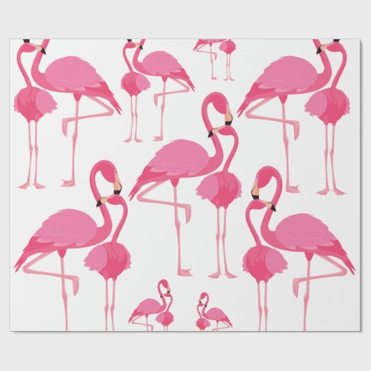 Papier Cadeau Flamingo rose (Plat)