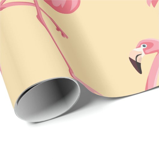 Papier Cadeau Flamingo seamless pattern background. Pink flaming (Coin rond)