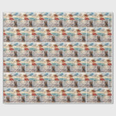 Papier Cadeau Flamingo Walking In Ocean Surf (Plat)