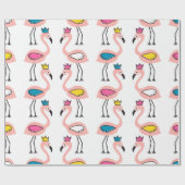 Papier Cadeau Flamingo with crown seamless pattern. (Plat)
