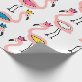 Papier Cadeau Flamingo with crown seamless pattern. (Coin)