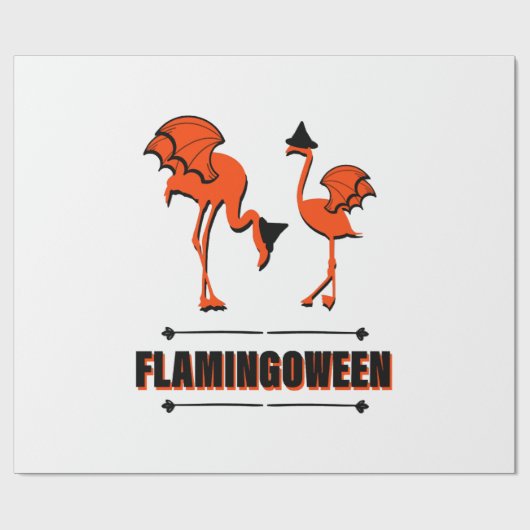 Papier Cadeau Flamingoween - Halloween (Plat)