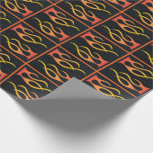 Papier Cadeau Flamme de motocyclette en cuir orangé (Coin)