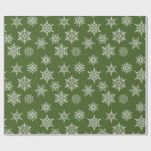 Papier Cadeau Flamme de neige d'hiver moderne Noël Vert vacances (Plat)