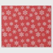 Papier Cadeau Flamme de neige moderne hiver Noël Rouge (Plat)