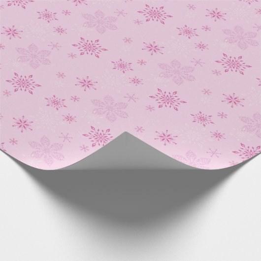 Papier Cadeau Flamme de neige rose (Coin)
