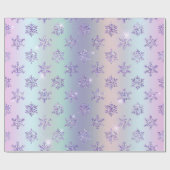 Papier Cadeau Flamme de neige rose violet de Noël (Plat)