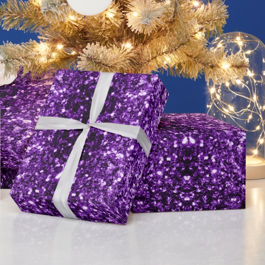 Papier Cadeau Flamme de parties scintillant foncé violet brillan (Vacances)