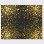 Papier Cadeau Flamme de parties scintillant jaune foncé (Plat)