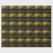 Papier Cadeau Flamme de parties scintillant jaune foncé brille d (Plat)