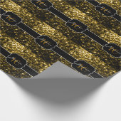 Papier Cadeau Flamme de parties scintillant jaune foncé brille d (Coin)