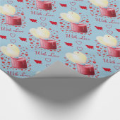 Papier Cadeau flamme en forme de coeur chandelle rouge romantiqu (Coin)