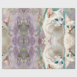Papier Cadeau flamme et Lilac Lynx Point Siamese Portrait Art