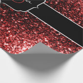 Papier Cadeau Flamme rouge foncé Parties scintillant scintille G (Coin)