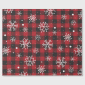 Papier Cadeau Flammes à neige rouge noir Buffalo plaqué (Plat)