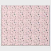 Papier Cadeau Flammes blanches de Noël Arbres de Noël Moderne (Plat)