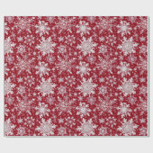 Papier Cadeau Flammes blanches sur Rouge (Plat)
