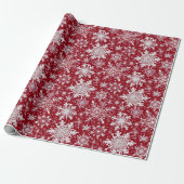 Papier Cadeau Flammes blanches sur Rouge (Déroulé)