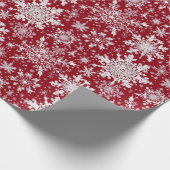 Papier Cadeau Flammes blanches sur Rouge (Coin)
