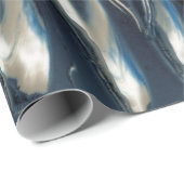Papier Cadeau Flammes bleues cool (Coin rond)