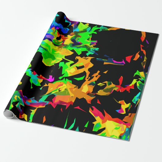 Papier Cadeau Flammes colorées (Déroulé)