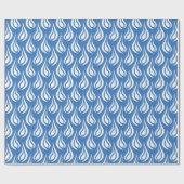 Papier Cadeau Flammes de bougie Abstraite bleu et blanc (Plat)