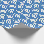 Papier Cadeau Flammes de bougie Abstraite bleu et blanc (Coin)