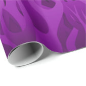 Papier Cadeau Flammes de course violet cool Flames de broches (Coin rond)