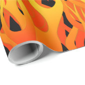 Papier Cadeau Flammes de emballage chaudes graphiques (Coin rond)