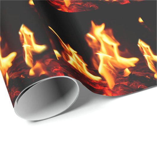 Papier Cadeau Flammes de flambage (Coin rond)