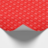 Papier Cadeau Flammes de neige Abstraites rouges et blanches (Coin)