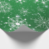 Papier Cadeau Flammes de neige blanches de Noël (Coin)